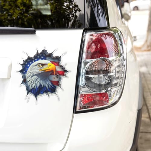 Pack 3 Pcs American Eagle Sticker for Cars Vehicles Trucks Laptops Hard Hats Helmets Car Window Bumper Stickers Waterproof Removable Vinyl Wall Decals Exterior Laptop Accessories