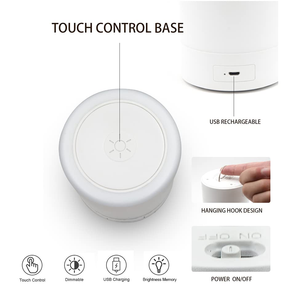 G Keni Nursery Baby Night Light for Kids, Portable LED Touch Night Lamp for Kids and Adult, Breastfeeding, Sleep Aid, USB Rechargeable Nursing Lamp, Bedside Dimmable Warm Night Light (2 Pack)