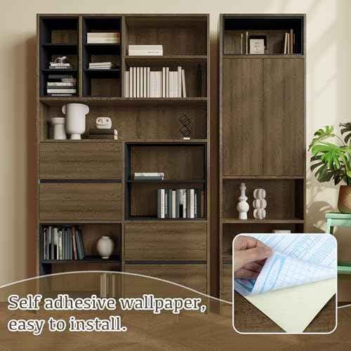 Abyssaly Wood Contact Paper- Walnut Wood Peel and Stick Wallpaper for Cabinets - Self Adhesive Waterproof Wood Grain Wall Paper Easy to Clean for Furniture Countertops Drawer Shelf Liner 15.7" x 118"