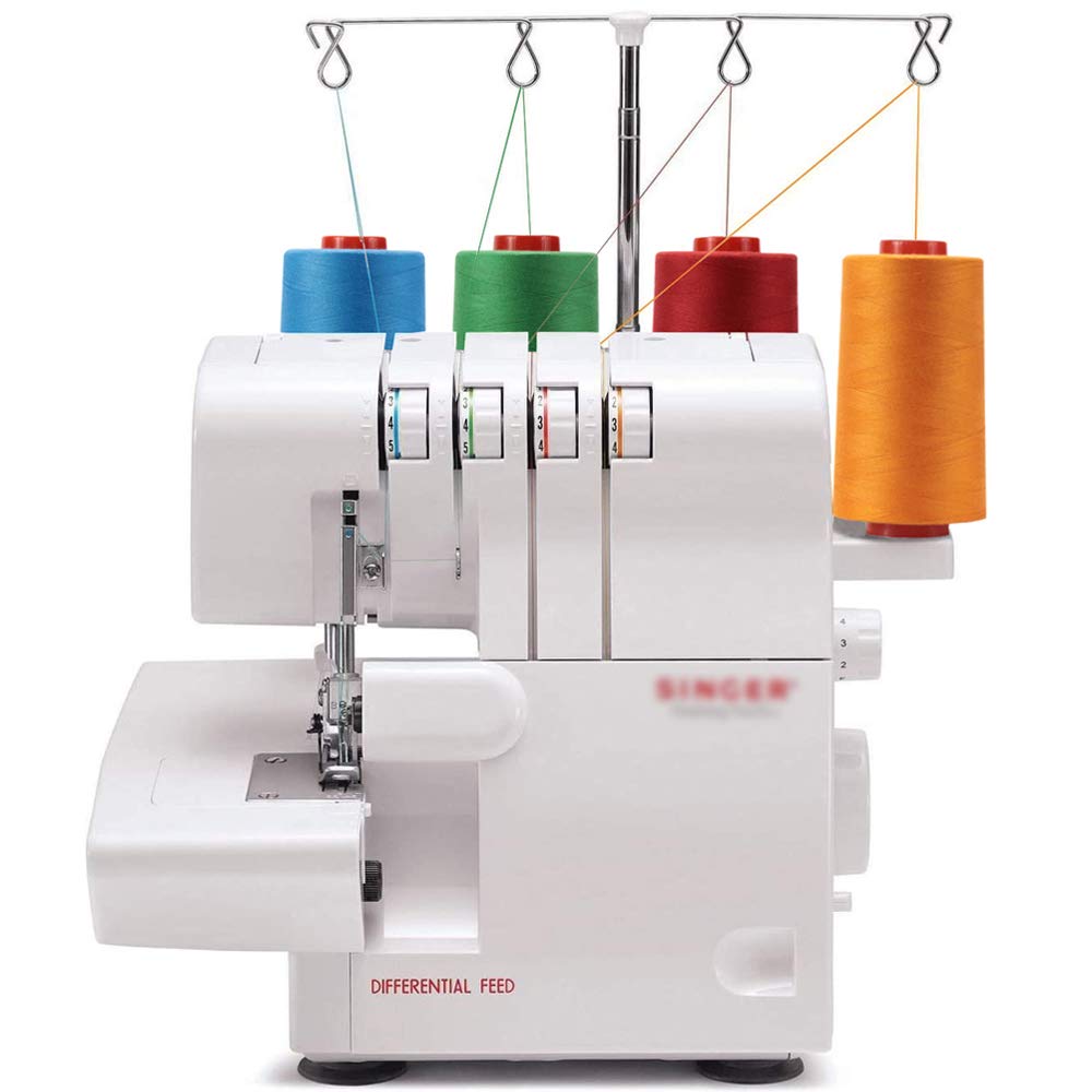 New brothread - 30 Options - 4 Large Cones of 5500Y (5000M) Each All Purpose Spun Polyester Thread 40S/2 (Tex27) for Serger, Overlock, Quilting, Piecing and Sewing - Sky Blue