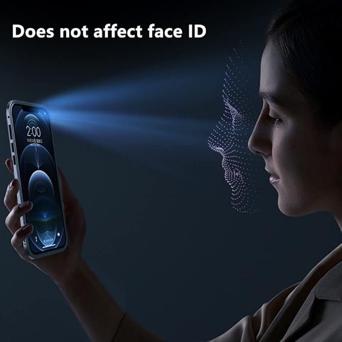 Anti Peeping Case for iPhone 13 Pro Max, Jonwelsy 360 Degree Front and Back Privacy Tempered Glass Cover, Anti SPY Screen, Anti Peep Magnetic Adsorption Metal Bumper for iPhone 13 Pro Max (Blue)