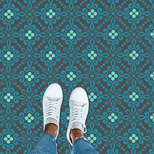 4PCS Reusable Mexican Talavera Pattern Stencils 8x8 Inches for Floors, Walls, Tiles, Concrete, Fabric, Wood & Furniture