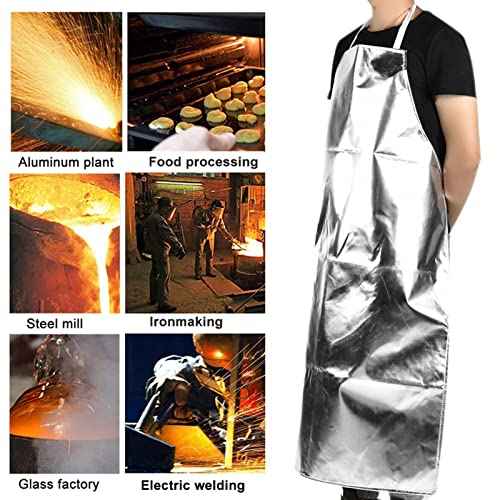 1000¡Æc Heat Resistants Welding Apron, 37.4x27.6in Chemical Resistants Aprons, Chemical Apron Suitable for Metal and Glass Manufacturing and Foundry Industry