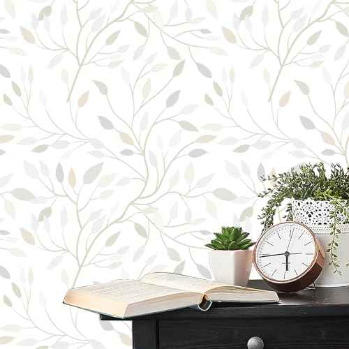 Heroad Peel and Stick Wallpaper Colorful Leaf Contact Paper Floral Removable Wall Paper for Nursery Room Bedroom Bathroom Cabinets Vinyl Roll Self-Adhesive Waterproof 16.1¡± x 118¡±