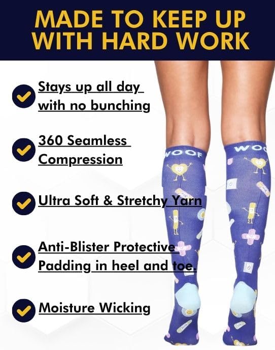 Compression Socks for Women & Men Circulation - 15-20 mmHg Compression Socks - Best Support for Nurses, Running, Athletic