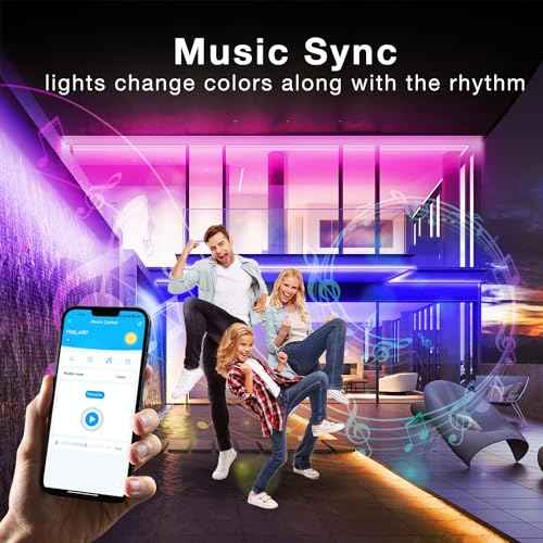 Outdoor LED Strip Lights Waterproof, 200ft IP67 Waterproof LED Light Strips with Remote, App Control, Music Sync RGB Exterior LED Rope Lights for Eaves, Roof, Balcony, Deck, Pool, Outdoor Decorations