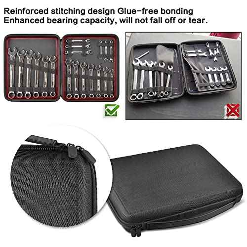 Wrench Organizer Holder Case for Ratcheting Wrench Set Metric & SAE, 19 Combination Ratchet Wrenches Tool Box Roll Pouch for WORKPRO/for EFFICERE/for JAEGER/for GEARWRENCH/for CRAFTSMAN £¨Bag Only£©