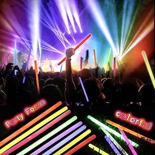 20 Pcs Ultra Bright Large Glow Sticks 14 Inch Industrial Grade 8 Colors Jumbo Light Sticks Emergency glow in the dark for Camping Accessories, Party,Hurricane, Earthquake, Survival Kit
