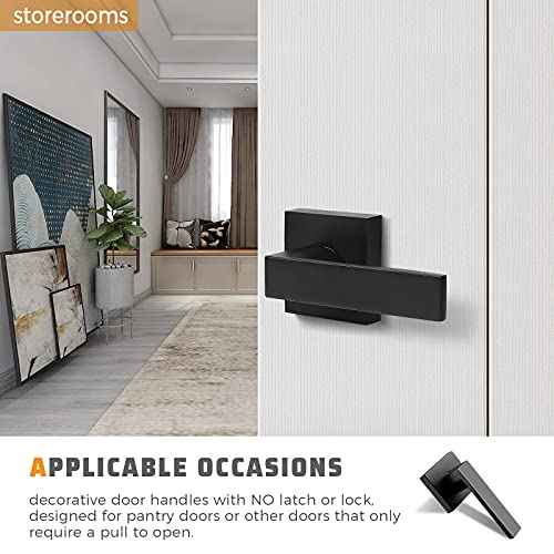 KNOBWELL Dummy Door Handles 8 Pack, Interior Door Knob, Heavy Duty 0.93 lb Non-Turning Right/Left Door Handle Levers(Only One Side Use)