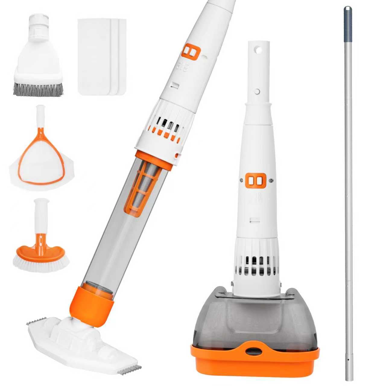 Rechargeable Pool & Spa Hot Tub Vacuum Cleaner - Dual Mode & Magnetic Drive System, 25µm Ultra Fine Mesh Filters for Hot Tub, Small Above Ground Pools, 70 Mins