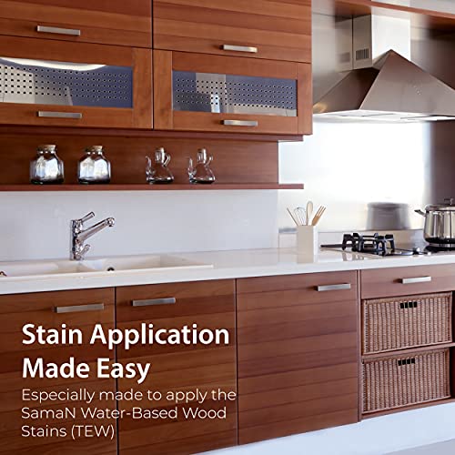 SamaN Staining Kit ? Includes Sponge, 2 Cloths and Gloves to Effectively Stain Wood