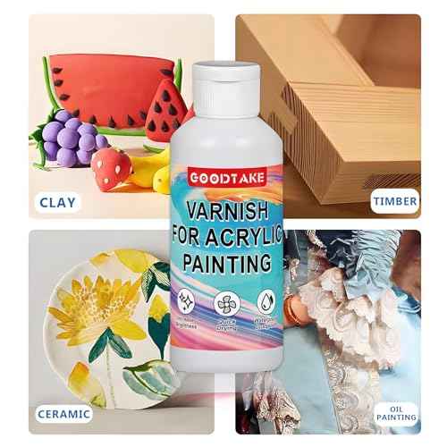 GOODTAKE Varnish for Acrylic Painting, Polycrylic Clear Gloss, Gloss Varnish for Clay, Acrylic, Paint, Diamond Painting, Wood - Non-Yellowing, Non-Toxic, Polyurethane Clear Gloss (2 Ounces)
