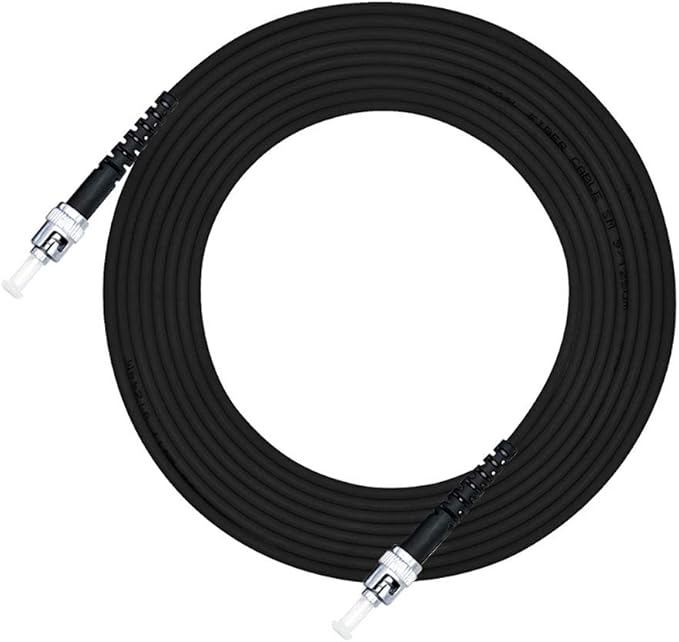 Jeirdus 100ft 100feet 30m ST to ST Outdoor Armored Simplex 9/125 SM Fiber Optic Cable Jumper Optical Patch Cord Singlemode 30Meters 100ft ST-ST