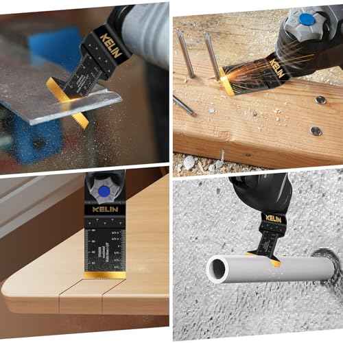 KELIN 28PCS Titanium Multitool Blades Kit, 4 Sizes Oscillating Tool Saw Blades Set for Metal and Wood Detail Cutting, Fit Bosch Fein Milwaukee Ryobi Dewalt