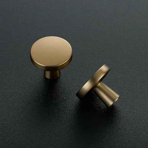 Ravinte 30 Pack Solid Single Hole Kitchen Round Cabinet Knobs Champagne Bronze Pulls Drawer Knobs Kitchen Cabinet Hardware Handles