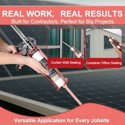 Epoxy Gun Dual Cartridge Applicator 450mL/600mL/650mL, Manual 1:1 & 2:1 Ratio, High-Thrust 2-Part Adhesive Dispenser for Epoxy, Urethane, Acrylic, Panel Bonding & Plastic Repair, Red