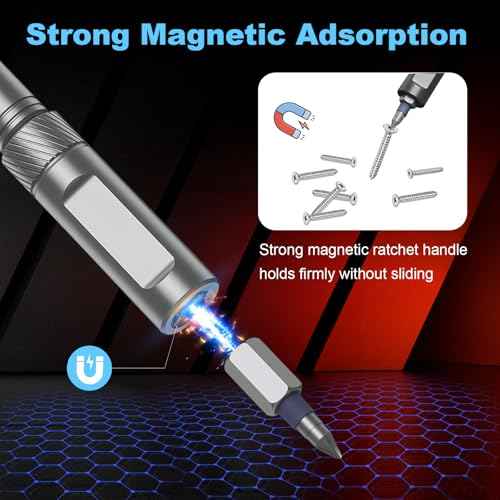 24 In 1 Magnetic Screwdriver Set, DIY Ratchet Mini Screwdriver Set, Removable Self Assembly Precision Screwdriver Kit, Portable Precision Repair Tool Kit for PC Furniture Bicycle