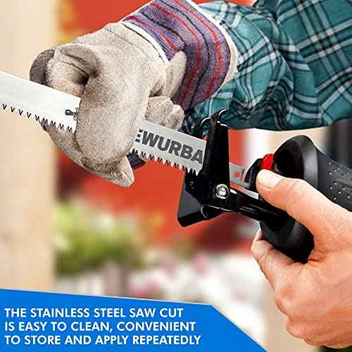 NEWURBAN 6 Pack 12 in (300mm) / 8TPI Stainless Steel Reciprocating Saw Blades for Frozen Meat Bone Food Cutting
