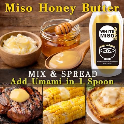 Japanese White Miso Paste – Smooth Sweet Umami Seasoning for Honey Butter & Ranch Sauce, Mayo – Add Umami in 1 Spoon, No MSG, No Additives, Made in Japan 12.3 oz (350g)