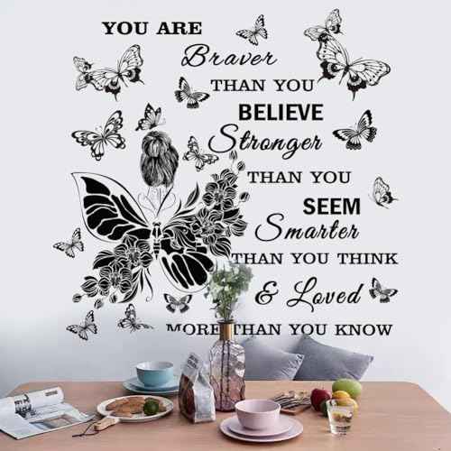 Inspirational Wall Decals You are Quote Wall Stickers Peel and Stick Wall Decor Motivational Saying Positive Wall Sticker for Girls Living Room Nursery Playroom Bedroom Daycare Decor