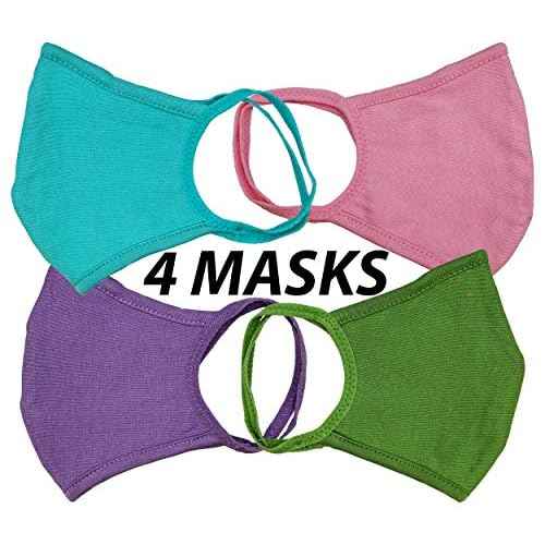 Universal Cloth Face Masks ? Reusable Dust & Allergy Masks ? 100% Cotton, 2 Layer, Washable, for Teens & Adults ? Protects from Dust, Pollen, Pet Dander & More (Pastels, Small- Pack of 4)