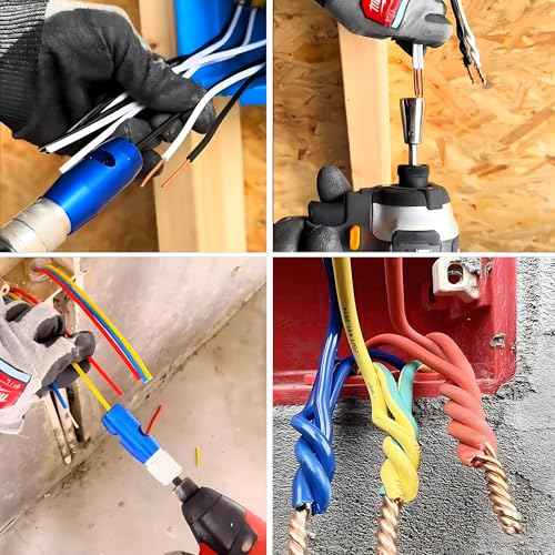 Wire Stripper and Wire Twister for Drill AWG Wire Stripping Wire Twisting Tool 6/8/10/14 AWG Cable Stripper Electrician Tool Set Electrical Wire Connector Tool