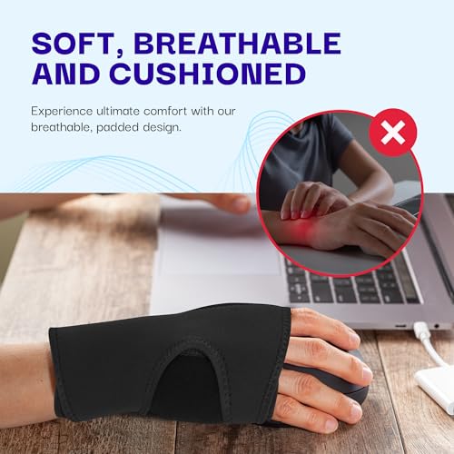 Carpal Tunnel Wrist Brace Night Support |2 count | Adjustable Wrist Support with Metal Splint | Hand Brace for Arthritis, Tendonitis, Sprain & Injuries | One Size Fits All, Left or Right Hand | Affordtex