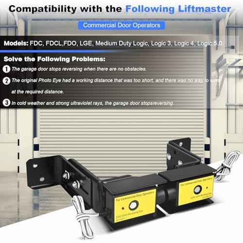 CPS-U Commercial Photo Eyes Compatible with LiftMaster CPS-U Safety Sensors Door Operators,Fit for LiftMaster Models FDC, FDCL, FDO, LGE, Medium Duty Logic, Logic 3, Logic 4, Logic 5.0