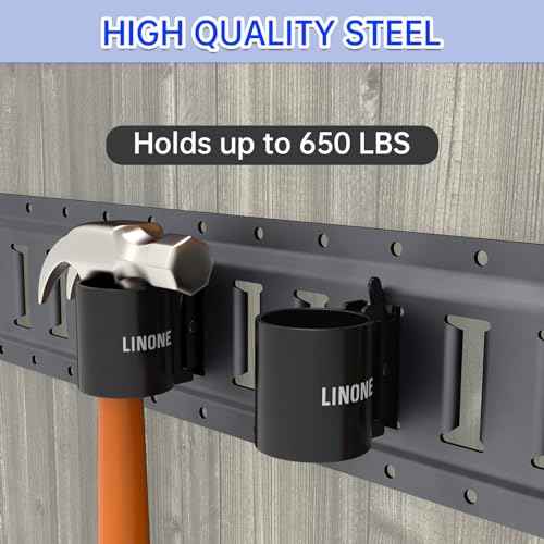 Linone 6 Pack E-Track Tool Holders, E Track Heavy Duty Circular Tube Tool Holder Organizer for Enclosed Trailer, E Track Circular Tube Hangers to Keep Rakes, Broom|E Track Shovel Holder
