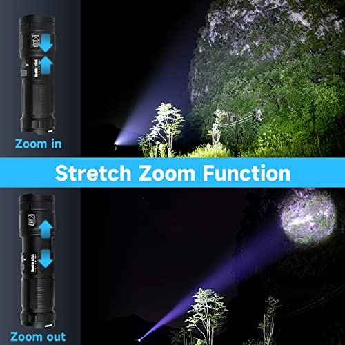 Rechargeable Flashlights High Lumens, 3000 Lumens Super Bright Led Tactical Flashlights with COB Work Light, High Powered Flashlight, Powerful Handheld Flashlights for Emergencies Camping Hiking