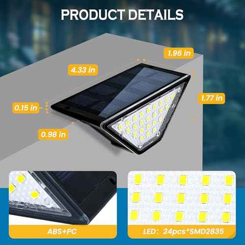 SOLPEX Solar Step Lights for Outside, 24 LEDs Solar Stair Lights Outdoor Waterproof Decor for Porch, Front Door, Stair, Step, Deck, Fence, Balcony, Patio, Wall, Yard, Garden(12 Pack, Warm White)