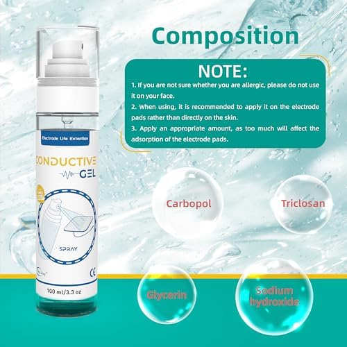 Conductive Gel for TENS Unit Pads, Electrode Gel Extend The Life and Increase Adhesion of Electrodes for Your TENS/EMS Units, Muscle Stimulator (White / 100ml-2)