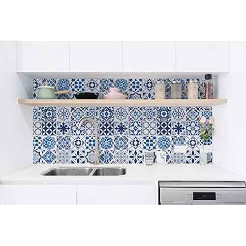 Timeet Blue Wallpaper Glossy Surface Thicken Waterproof Contact Paper Decorative Self Adhesive Film Peel and Stick Wallpaper Decorative Wall Paper for Countertop Shelf Drawers Liner 17.7"x78.7"