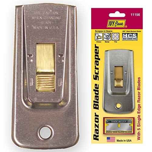 IVY Classic 11156-2: Razor Blade Scraper with 5 Blades, USA, Contains 2 Scrapers + 2 Packs of 5 Blades