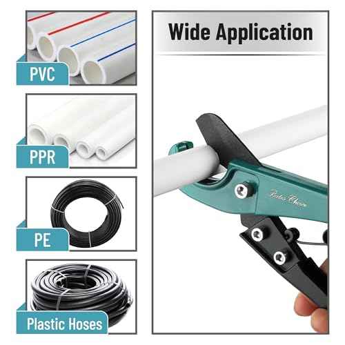 Bates- PEX Pipe Cutter, Cuts up to 1-1/4", Tube Cutter 1/8"-7/8", PTFE Seal Tapes, PEX Tools, Rubber Hose Cutter Tool, PEX Cutter Tool, PEX Cutters, Plastic Pipe Cutter, Pipe Cutters Plumbing