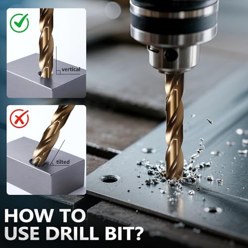 Number Size Drill Bit Set, Yougfin 60pcs M35 High Speed Steel Jobber Length Drill Bits Number Gauge 1 to 60 135¡Æ Split Point High Speed Steel with Metal Indexed Storage Case