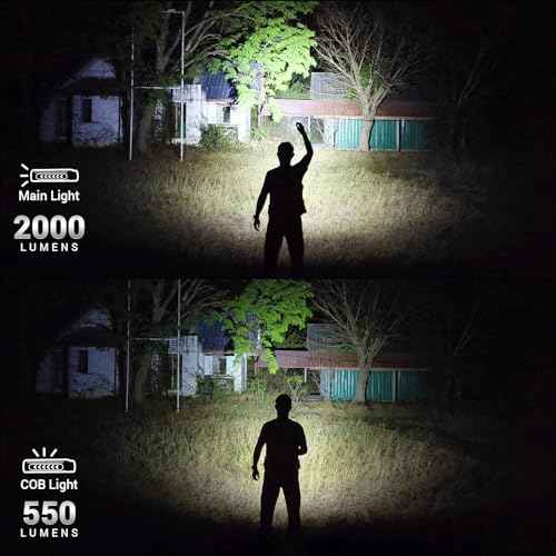 Sofirn IF24 Rechargeable Flashlights High Lumens, 2000LM Flashlights for Emergencies Home, LED Work Light, Multifunctional Powerful Pocket Flashlight, Magnetic Flashlight for EDC, Triple Light Sources