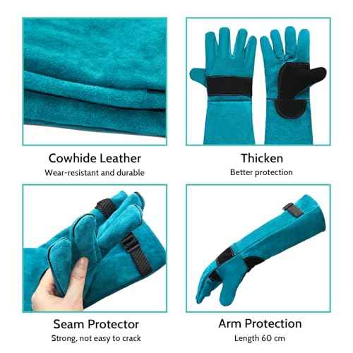 Animal Handling Glove Anti Scratch Protective Gloves Bite Resistant Gloves for Dogs Cat Bird Snake Lizard Wild Animals