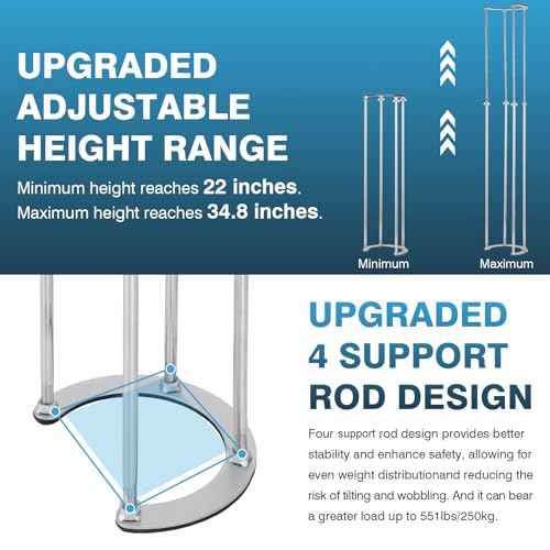 IRONWALLS Undermount Sink Brackets Adjustable, 22" to 34.8" Stainless Steel Under Mount Sink Support Brackets, Kitchen Bathroom Sink Support Legs, Under Sink Support Pole, Sink Repair System