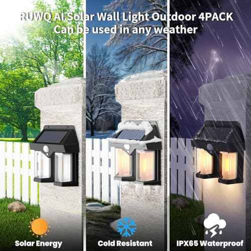 New Solar Wall lamp Features Three Lighting Modes from Dusk to Dawn, with an Ip65 Waterproof Motion Sensor for Outdoor Lighting and Automatic Light Sensing, Suitable for Multiple scenarios 1PC