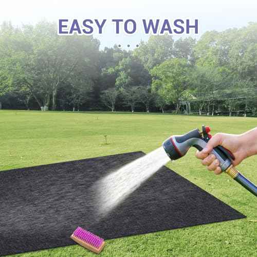 Outdoor Storage Shed Floor Mat,8x6Ft Non-Slip Carport Garage Mat,Dustproof Patio Furniture Protector,Washable Anti-Slip Pad for Shed,Garage,Moto&Car Flooring Protection