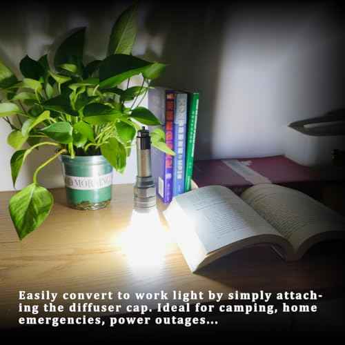 Small Flashlight Rechargeable with Diffuser 12 Volt Car Cigarette Lighter & USB C Charge for Auto Vehicles Emergency, Car Escape, Outdoors, Daily Use