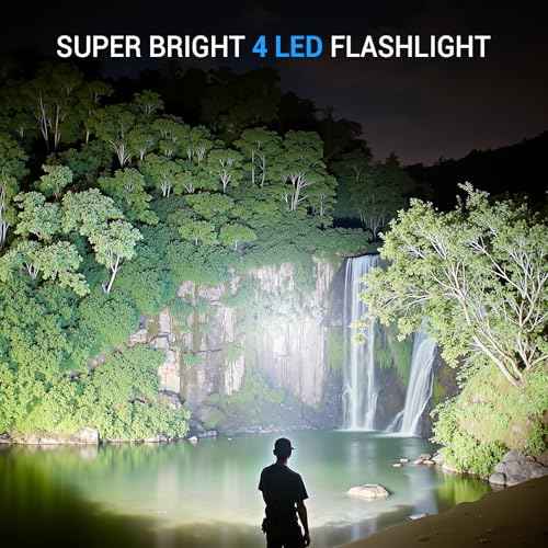 WdtPro Metal LED Flahlight High Lumens,2 Pack Rechargeable Flashlights Waterproof, Super Bright Flash Light for Camping Hiking Outdoor Home Emergency, Camping Essentials Gear