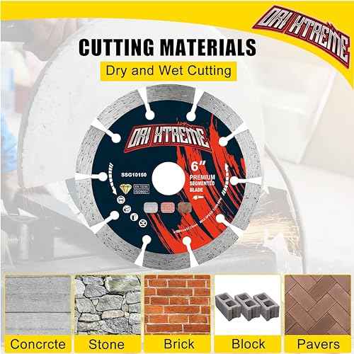 6 Inch Diamond Saw Blade 2Pcs, Segmented General Purpose Blade Dry/Wet Cutting Concrete, Masonry, Brick, Block,7/8"-5/8¡± Arbor