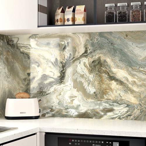 WESTICK Green Gold Marble Countertop Contact Paper Waterproof Peel and Stick Gold Marble Vinyl Wrap Removable Granite Wallpaper for Countertops Kitchen Island Tables Cabinets Camper 15.8" x 80"