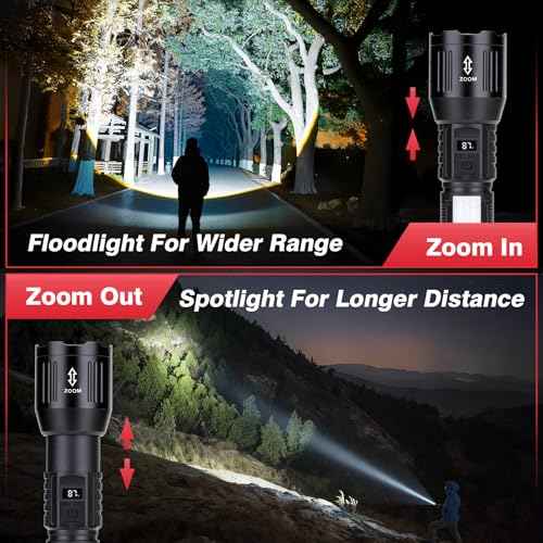 Flashlight High Lumens Rechargeable 2 Packs, 1,500,000L Handheld Tactical LED Flashlights Battery Powered, Zoomable Super Bright Flash Light with 6 Modes, Cob Side Light, Waterproof for Emergency