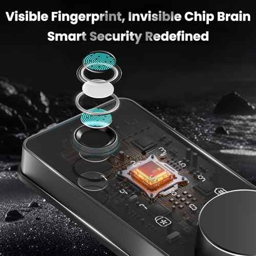 Keyless Entry Door Lock, Fingerprint Door Lock, Smart Door Lock with Keypad, Auto & One Touch Lock | Smart Locks for Front Door | Easy Installation | Exact Fingerprint | App Control | 12-Month Battery