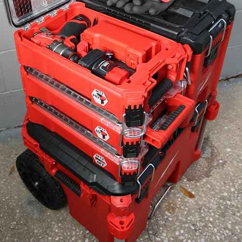 Compact Tool Organizer made for Milwaukee Packout compatible with M12 3404-20 Hammer Drill or 3453-20 Impact Driver or 2551-20 Surge Hydraulic Driver, Accessories and Batteries for Enhanced Protection