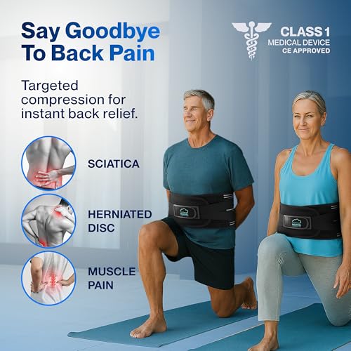 Modvel Back Brace for Lower Back Pain Women and Men – Lumbar Support Belt for Sciatica, Herniated Disc, Muscle Strain – Adjustable Breathable Work Brace with 6 Stays – Support for Posture– Size XXL