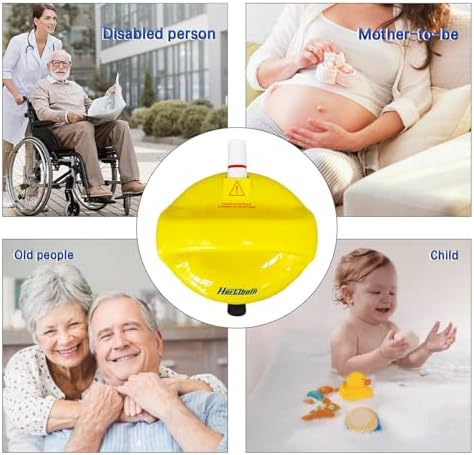 Suction Shower Grab Bars for Bathtubs and Showers, Safety Shower Grab Bars for Seniors, Drill-Free Shower Handle for Bathroom, Grab Bar for Elderly, Post-Surgery, Pregnant, Yellow, 2Pack